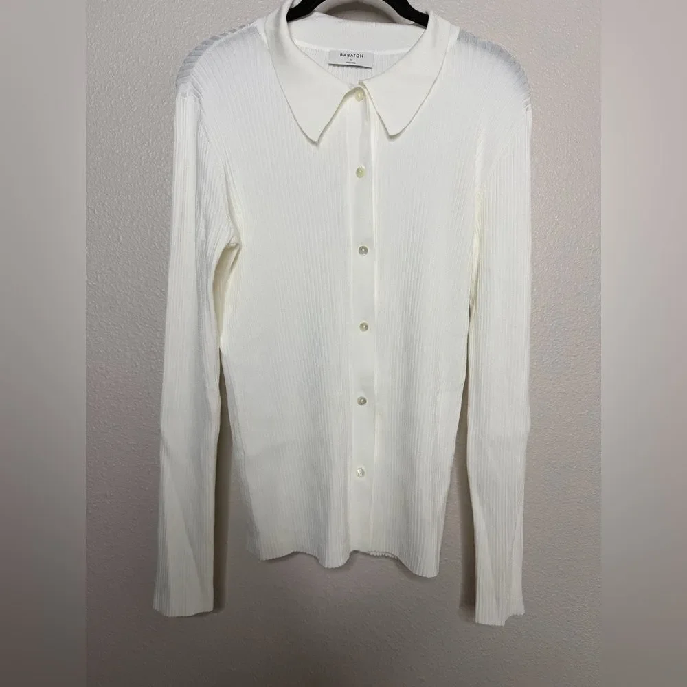 Aritzia Babaton Finley Button Down Sweater Sz M - Picture 1 of 5